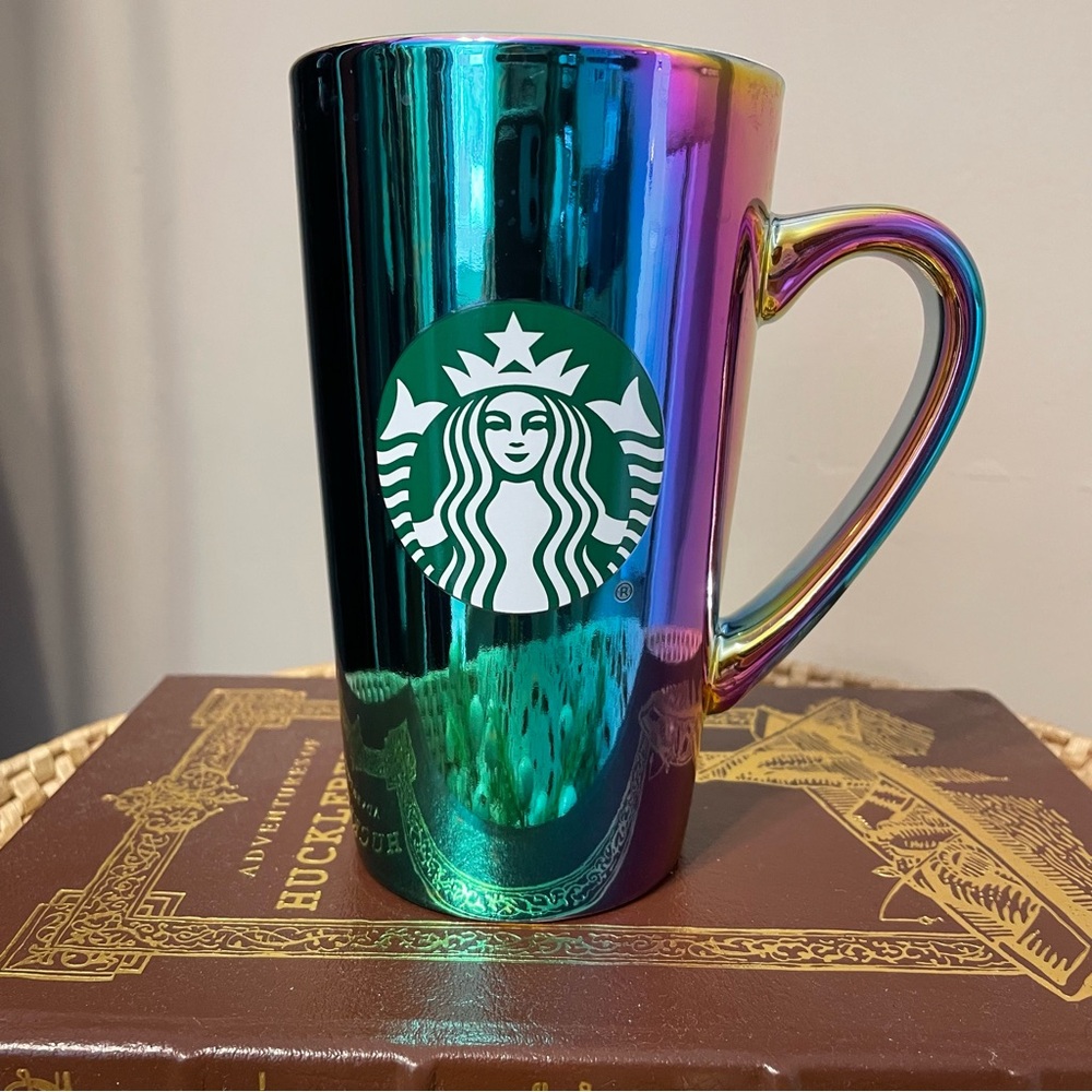 16oz Starbucks Coffee Mug Rainbow Holographic Iridescent Oil Slick 2022